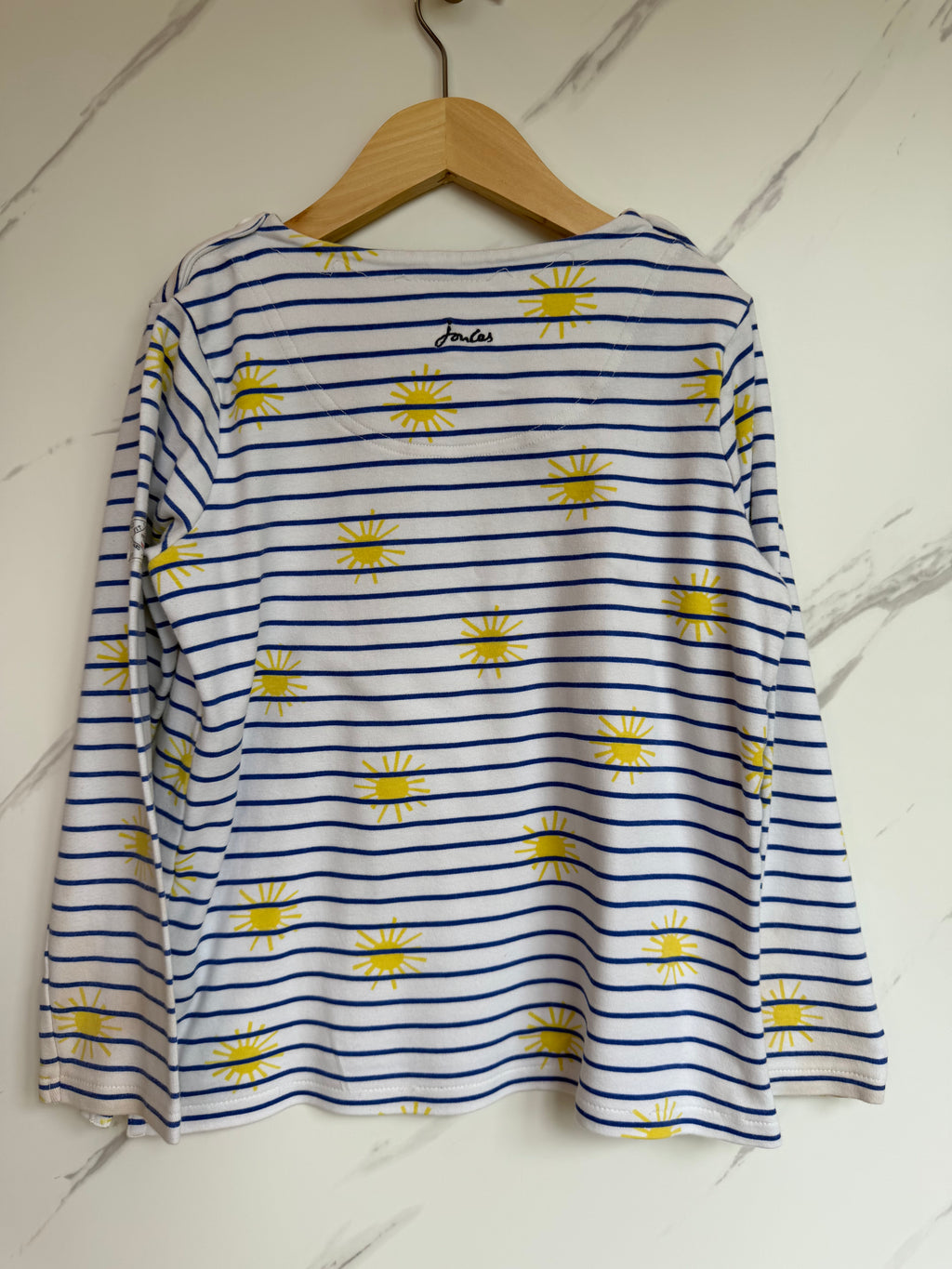 Joules White Striped Sun Long-Sleeved Top Age 9 Years