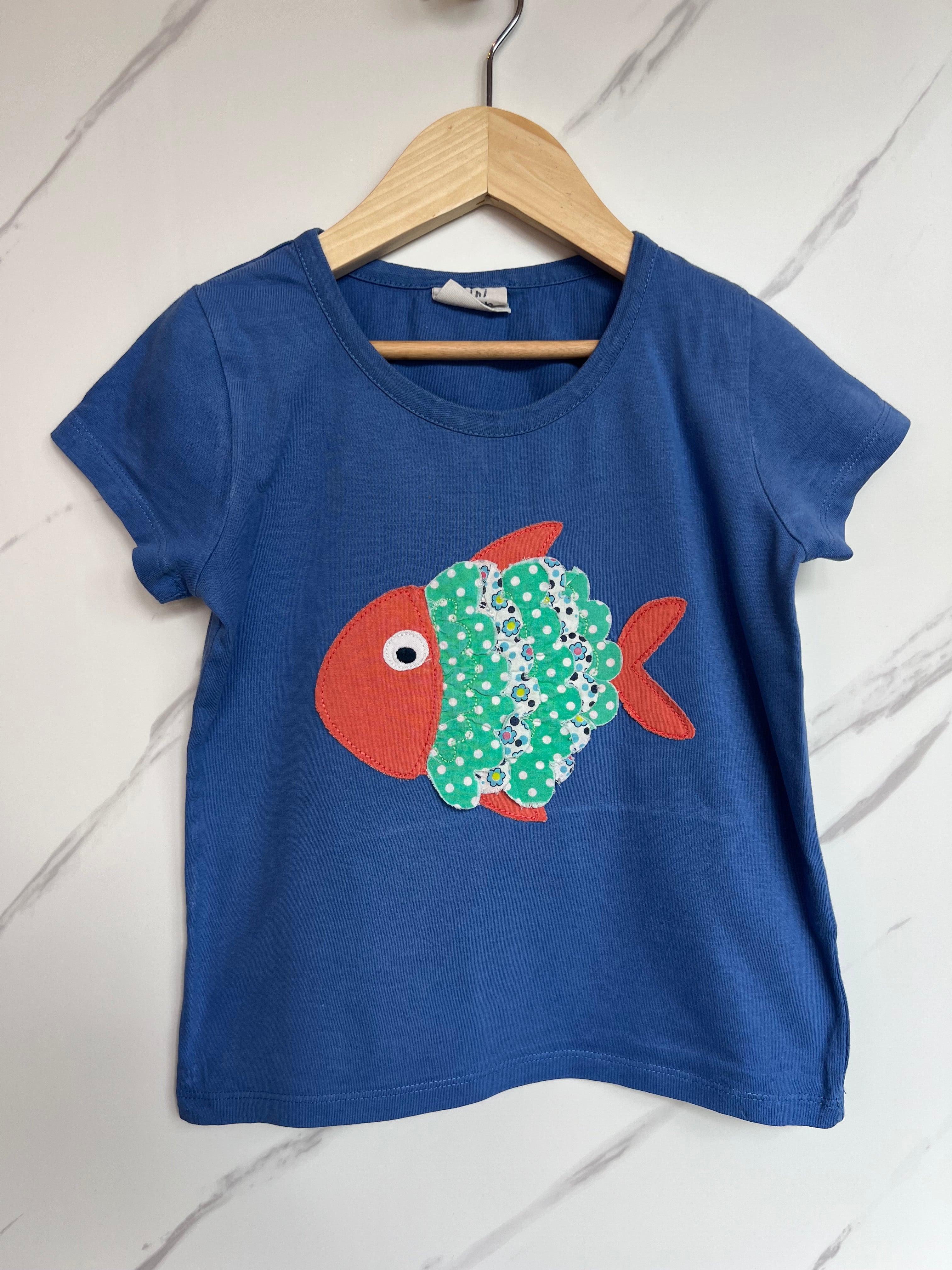 Boden Blue Goldfish T-Shirt Age 4-5 Years