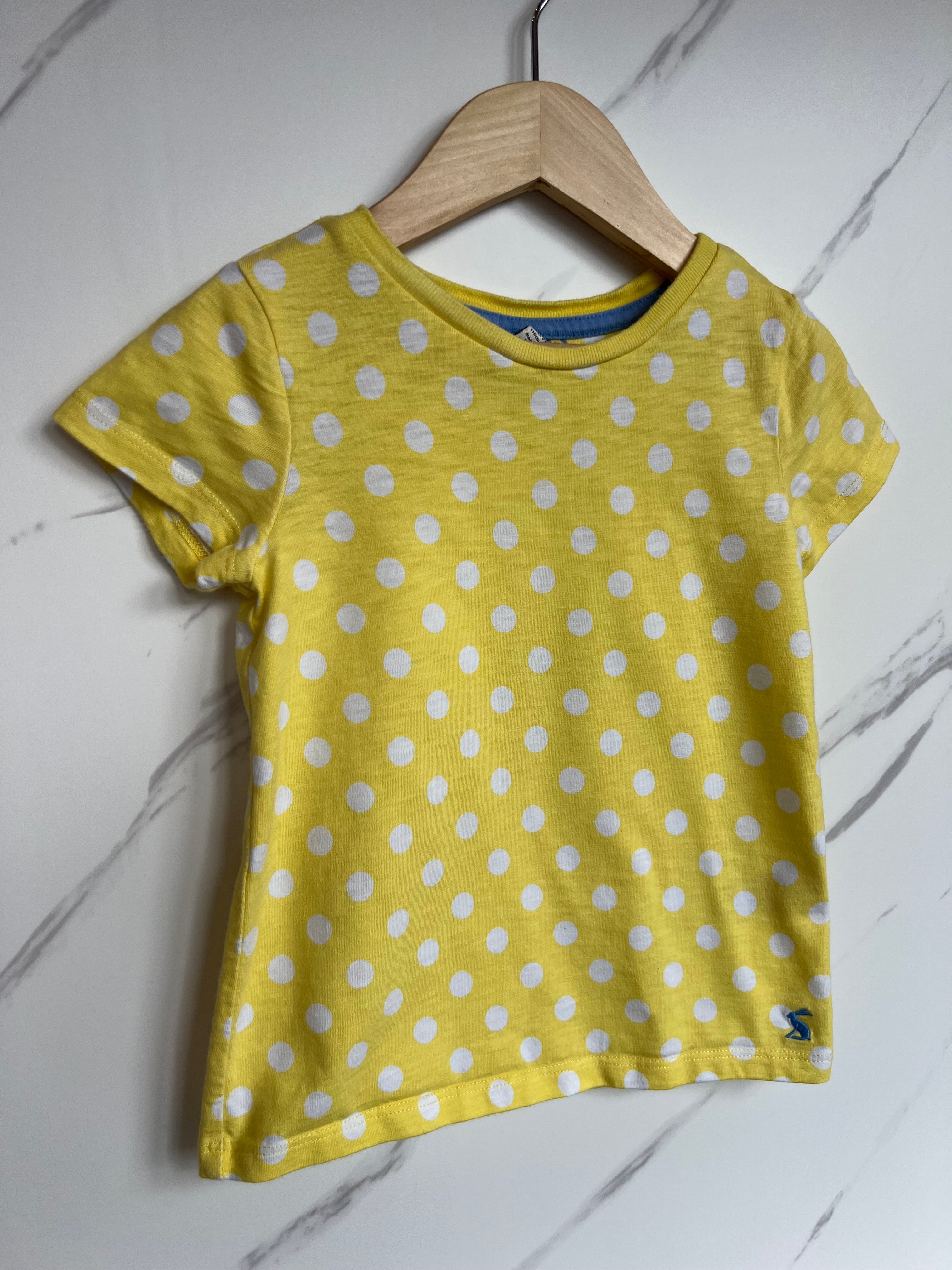Joules Yellow Polka Dot T-Shirt Age 5 Years