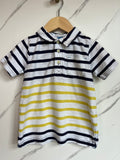 Boden Navy & Yellow Striped Polo Shirt Age 2-3 Years