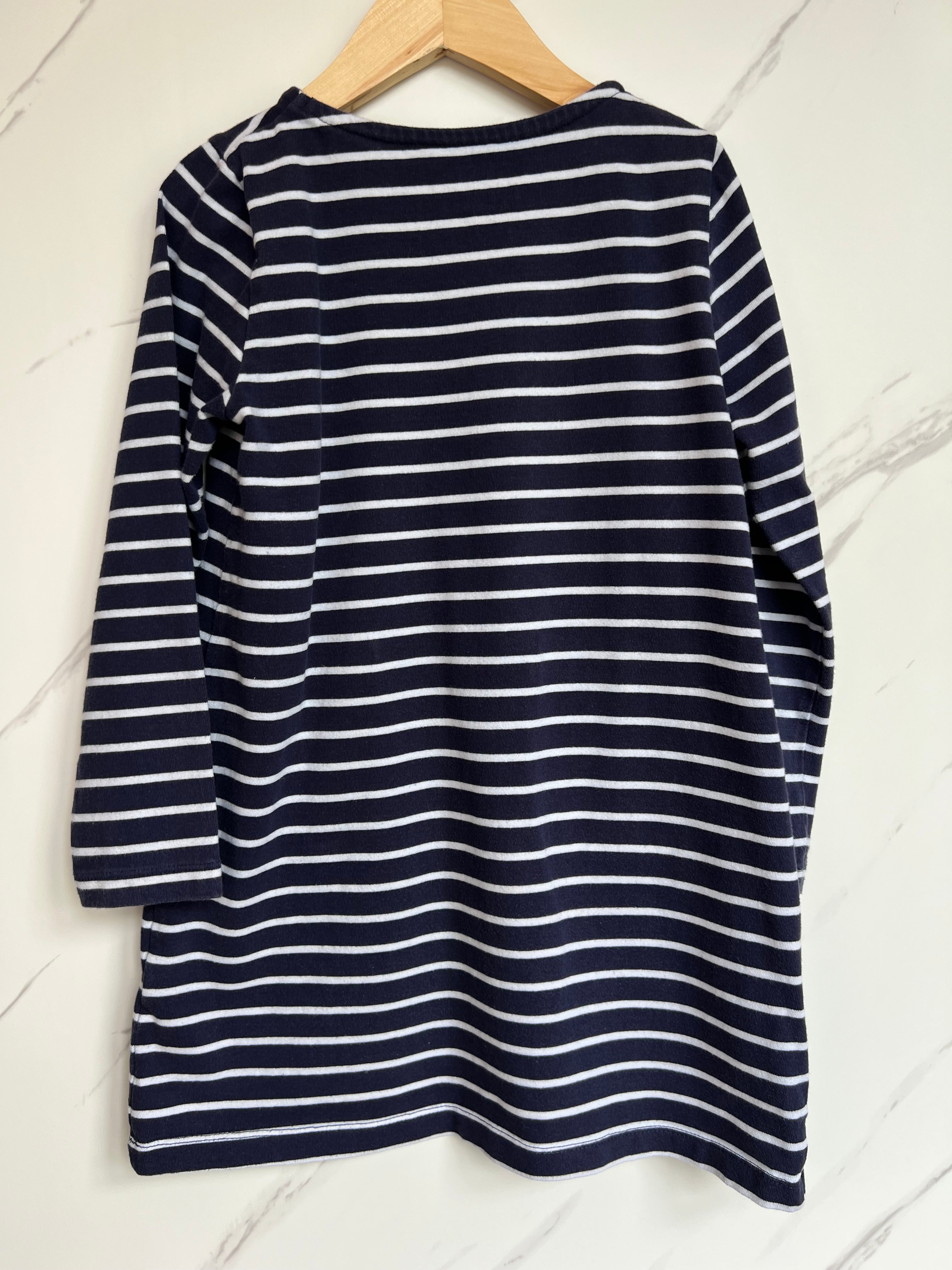 Mountain Warehouse Navy Striped Dress with Rainbow Pockets Age 7-8 Years