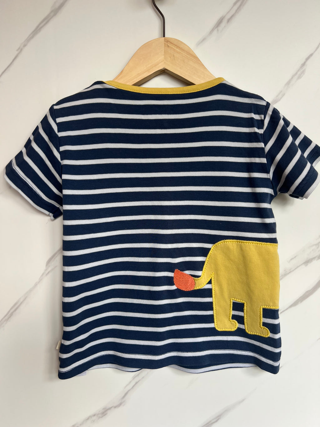 Frugi Navy Striped Lion T-Shirt Age 2-3 Years