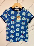 Maxomorra Blue Elephant T-Shirt Age 3-4 Years