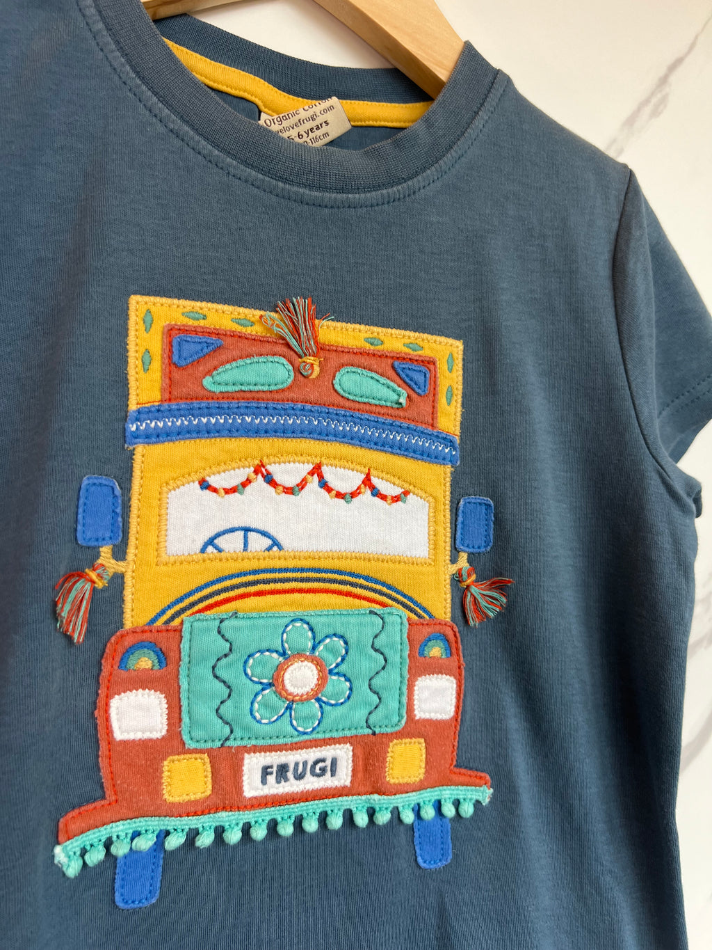 Frugi Navy Van T-Shirt Age 5-6 Years