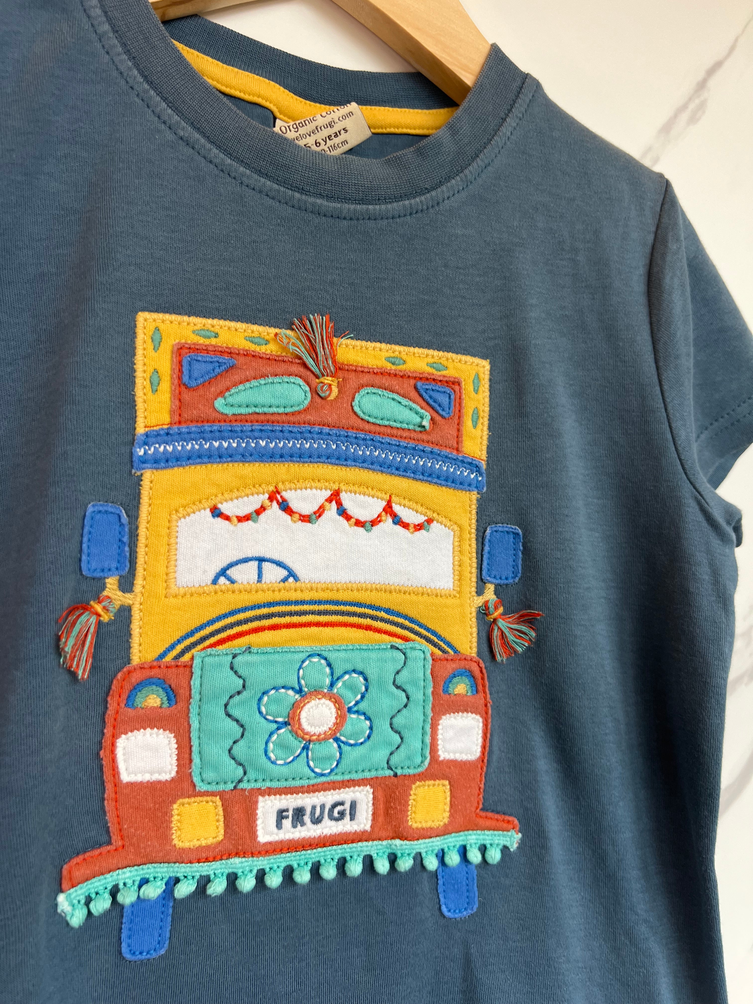Frugi Navy Van T-Shirt Age 5-6 Years
