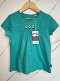 Kite Turquoise Embroidered Flowers T-Shirt Age 5 Years