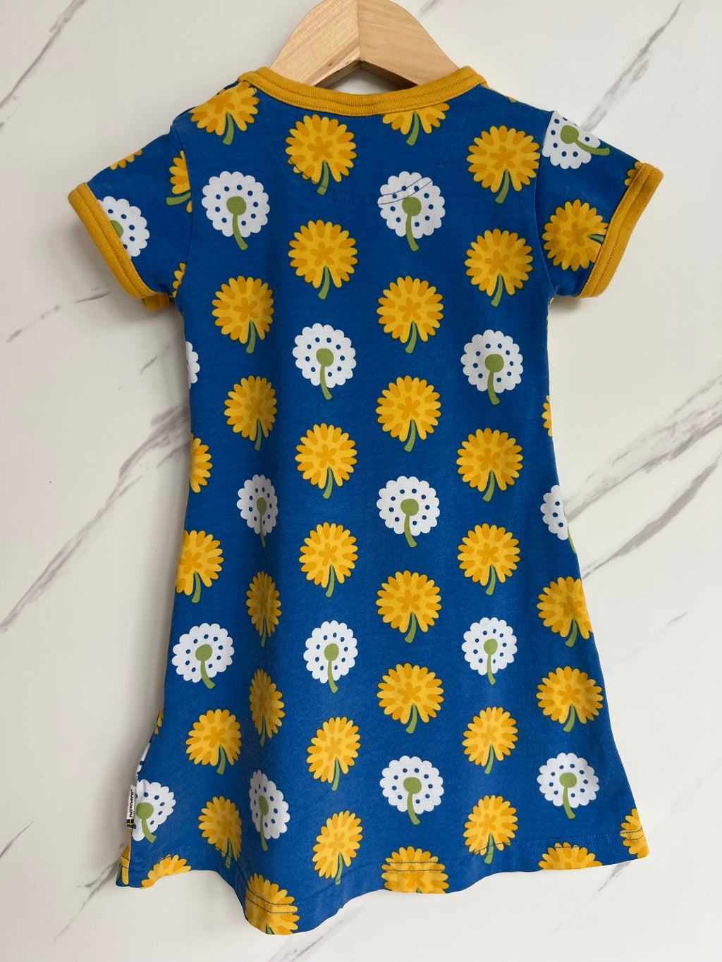 Maxomorra Blue & Yellow Dandelion Dress Age 18-24 months