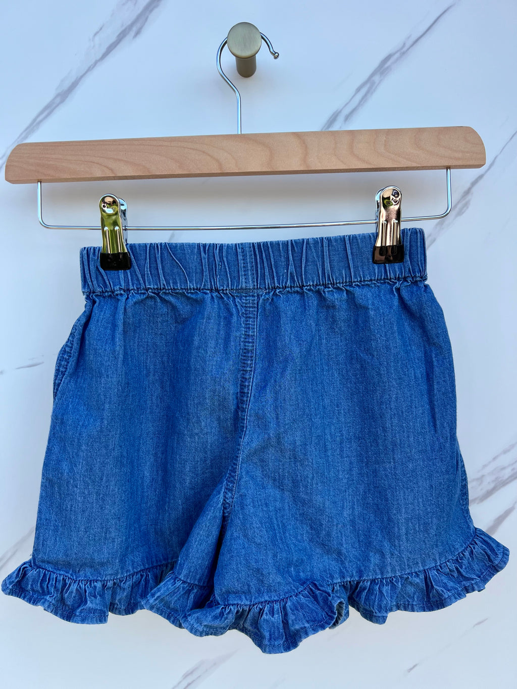 M&S Frilled Lightweight Denim Shorts Age 5-6 years