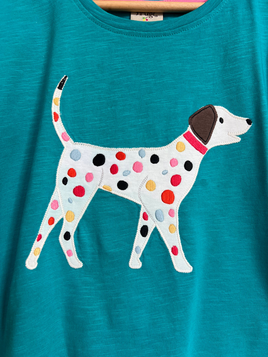 Frugi Turquoise Dalmatian T-Shirt Age 5-6 Years