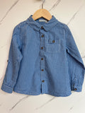 JoJo Maman Bebe Blue Checked Shirt Age 5-6 Years