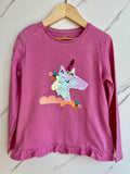 M&S Pink Sequinned Unicorn Long-Sleeved Top Age 6-7 Years