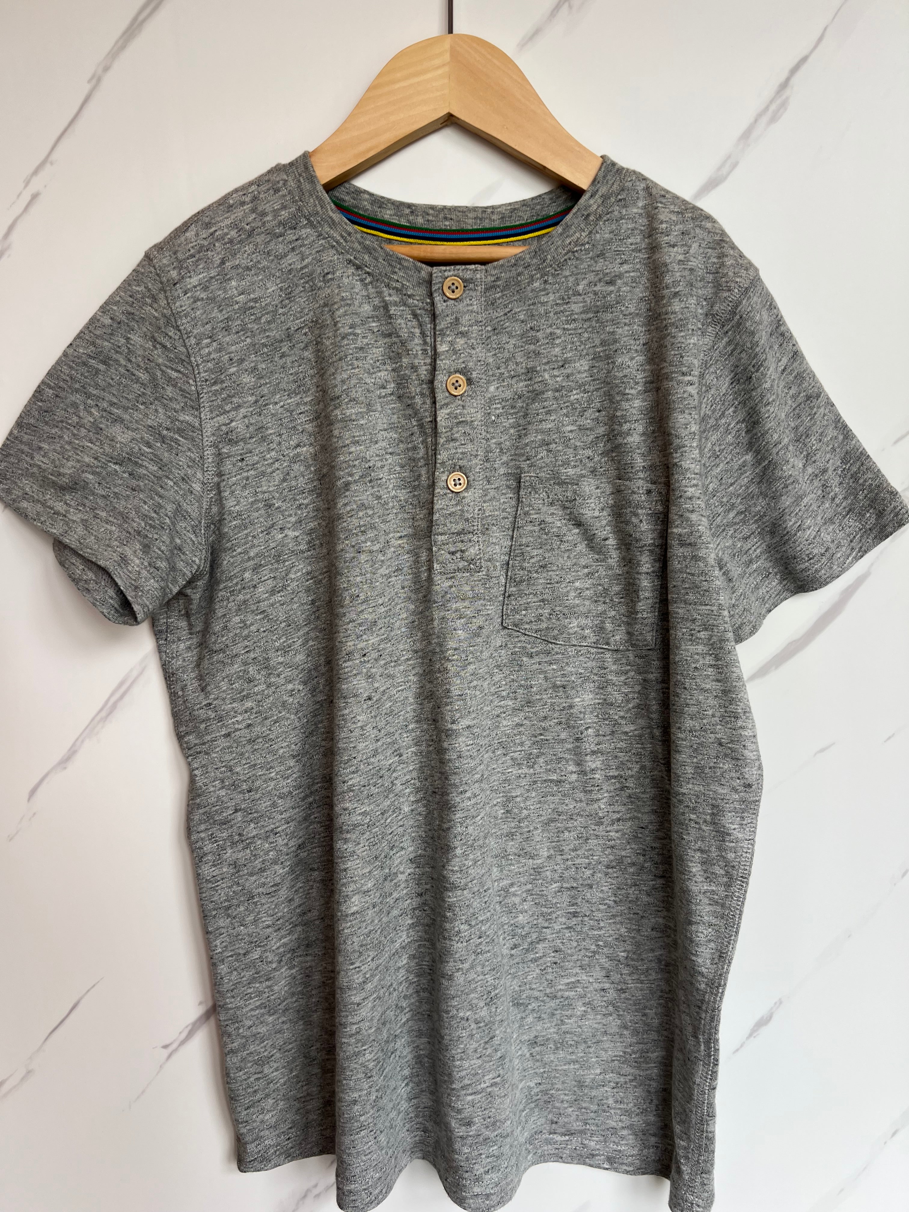 Boden Grey Button T-Shirt Age 11-12 Years