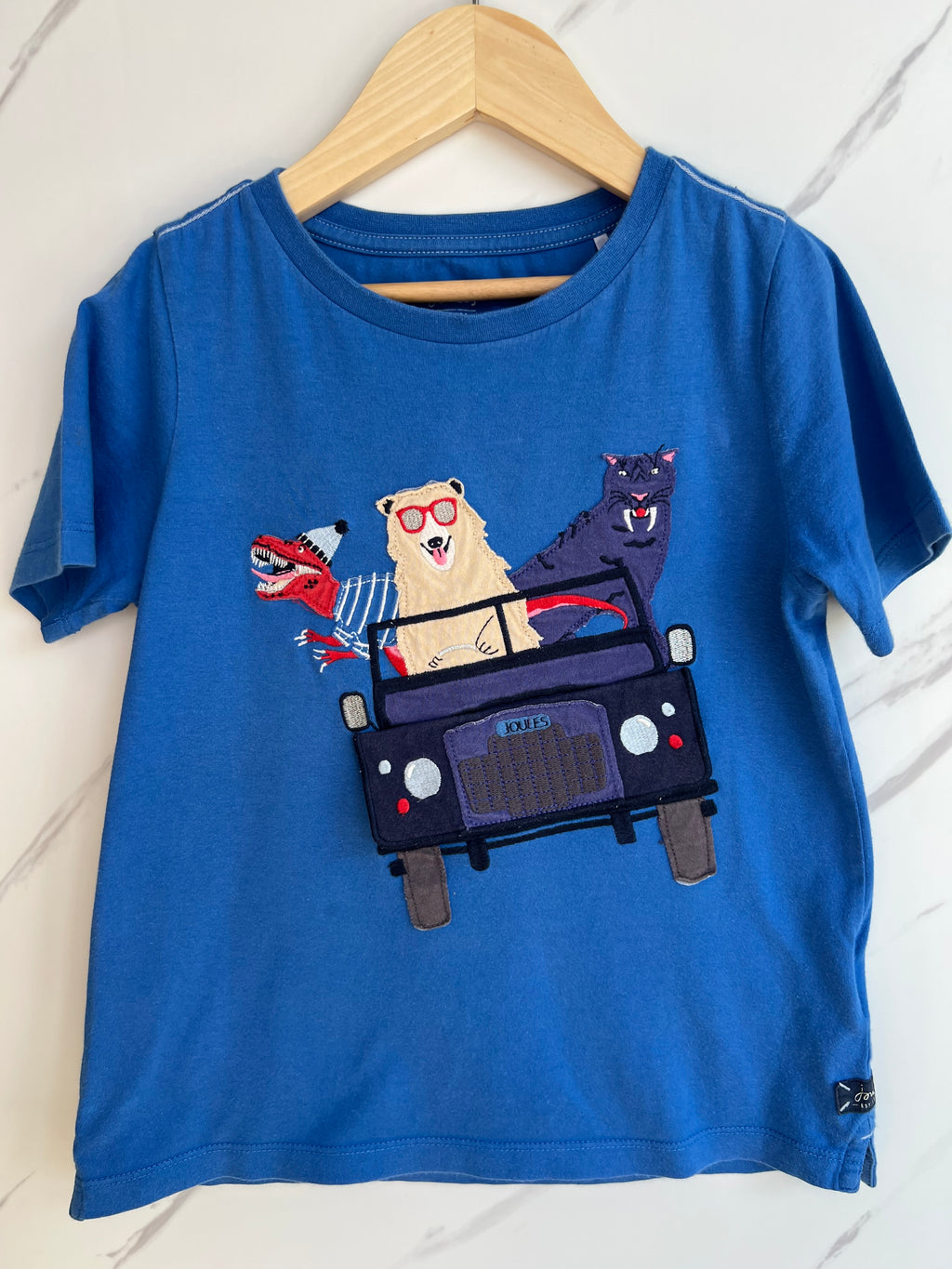 Joules Blue Driving Bear T-Shirt Age 8 Years