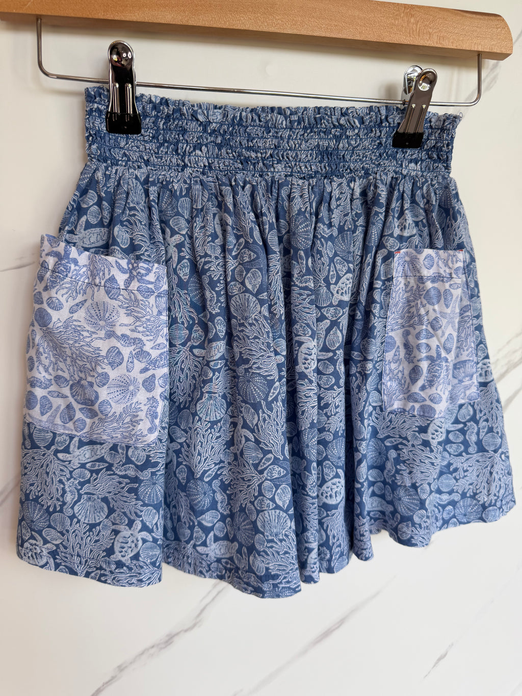 Fatface Blue Turtles & Coral Skirt Age 6-7 Years