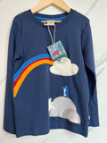 Frugi Navy Winter Animal Long-Sleeved Top Age 7-8 Years