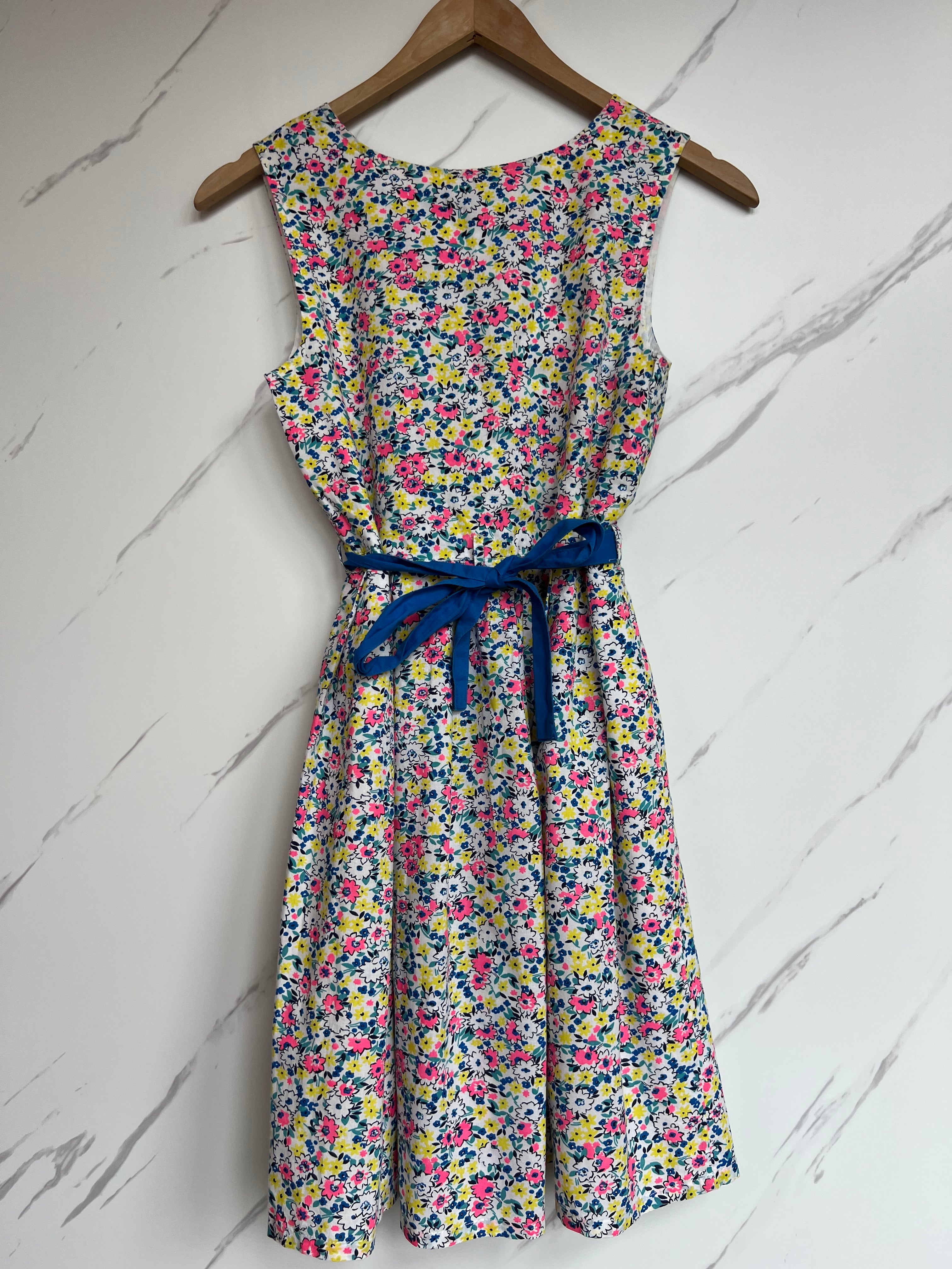 John Lewis Ditsy Floral Dress with Blue Sash Age 12 Years