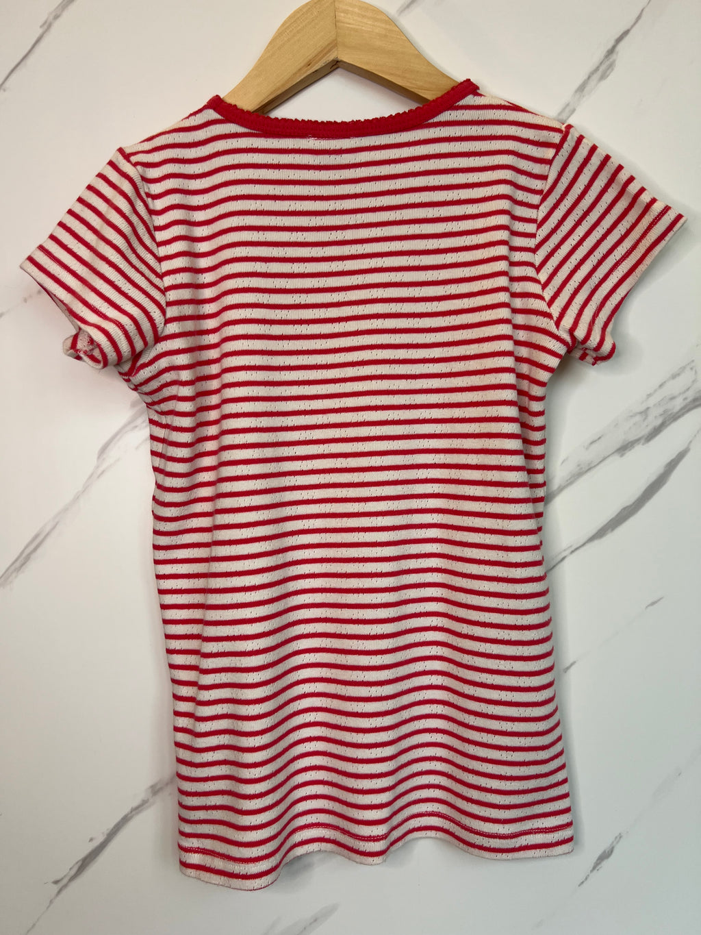 Frugi Pink & White Striped Pontelle T-Shirt Age 9-10 Years