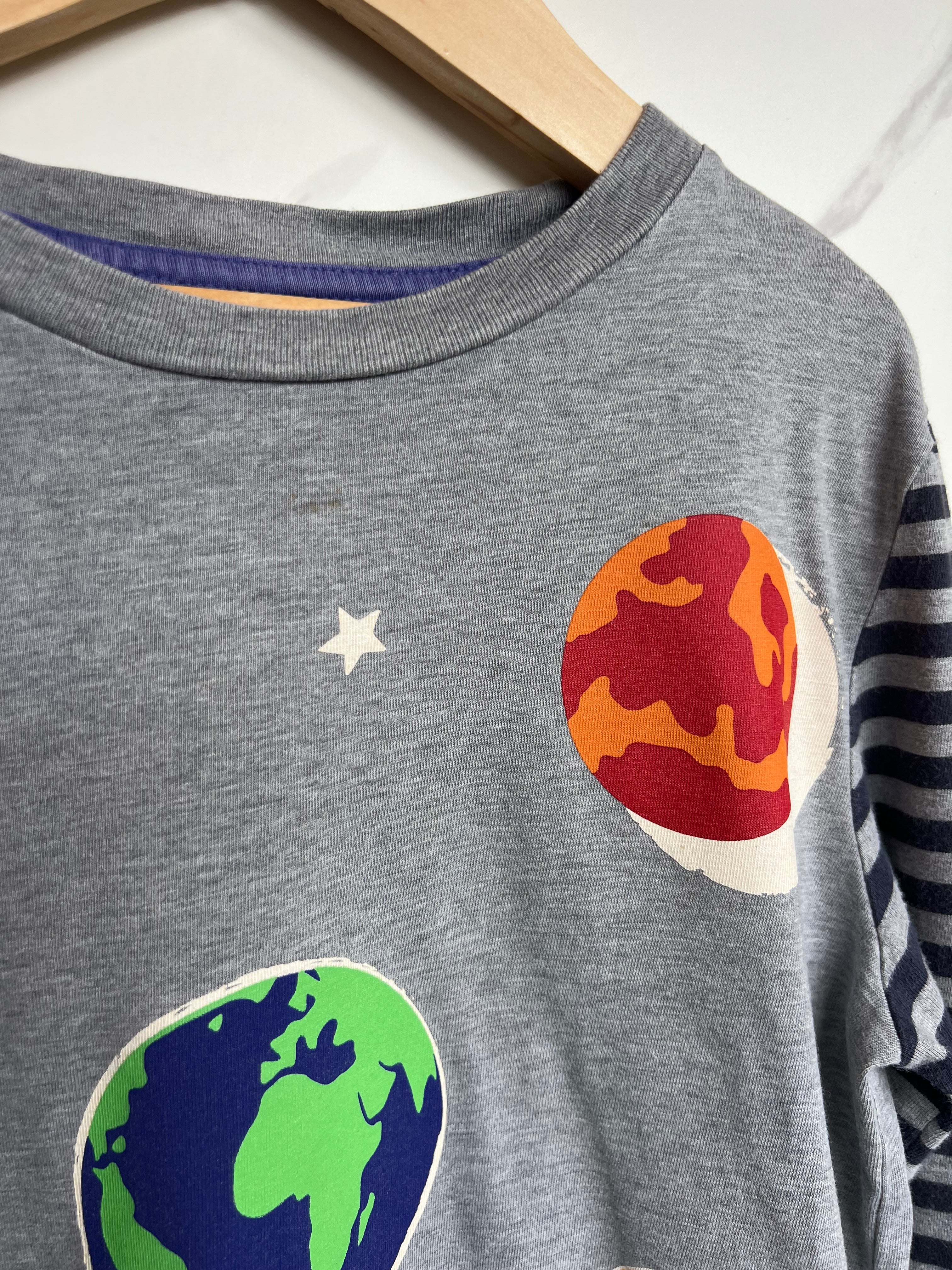 Boden Grey Planets Long Sleeved Top Age 9-10 Years