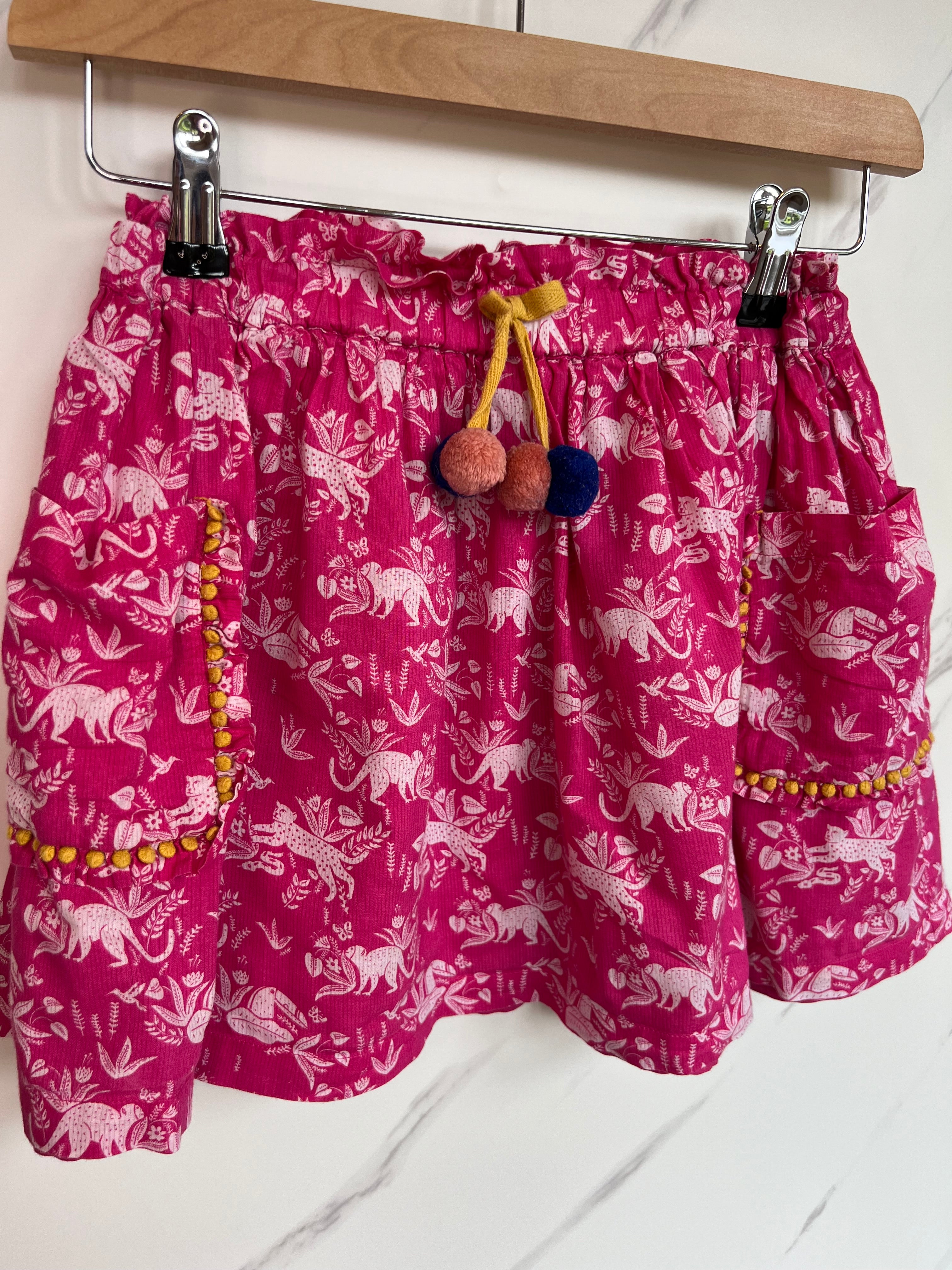 Boden Pink Jungle Scene Skirt Age 9-10 Years