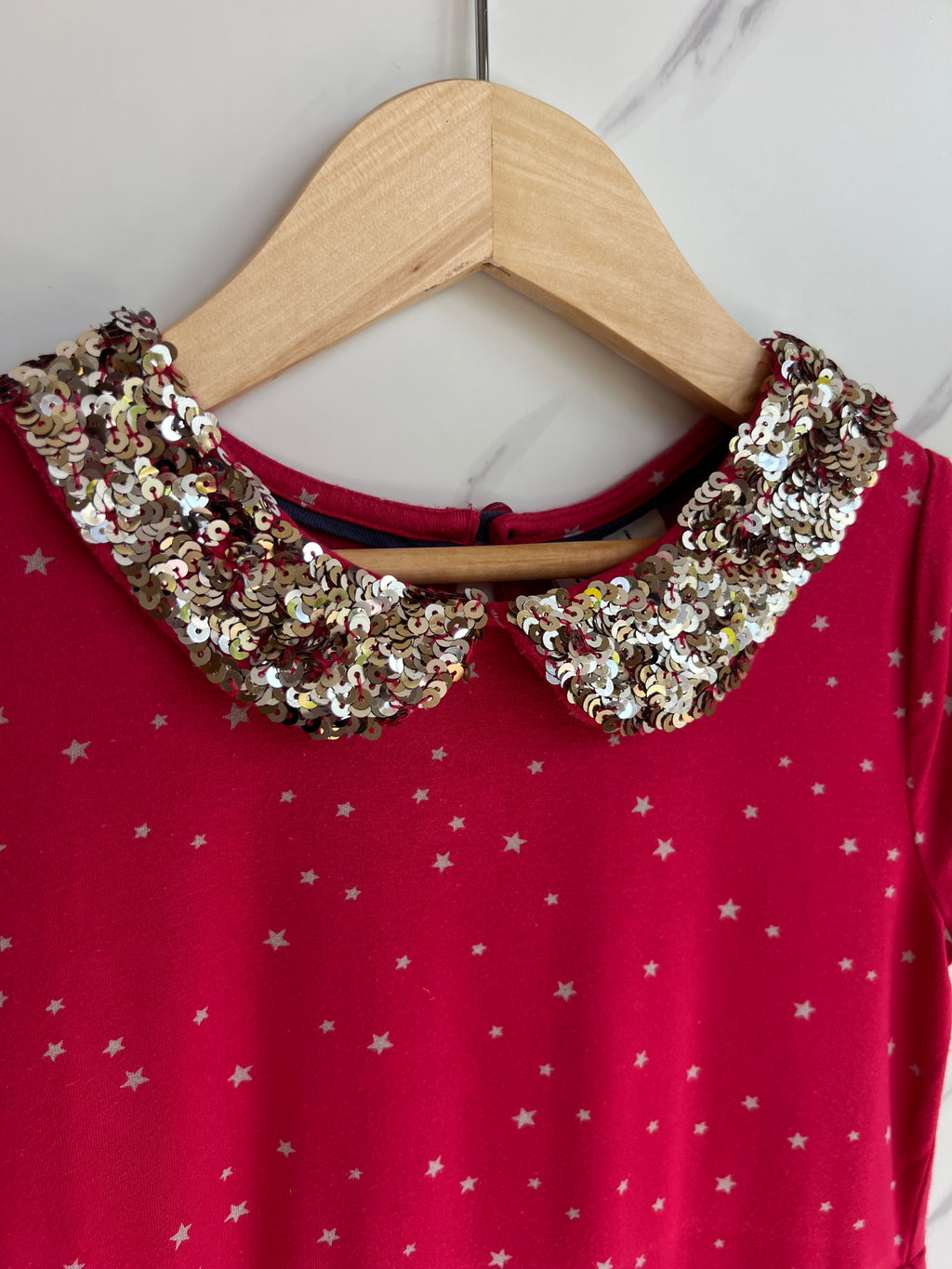 Boden Sequinned Collar Dress Age 5-6 Years