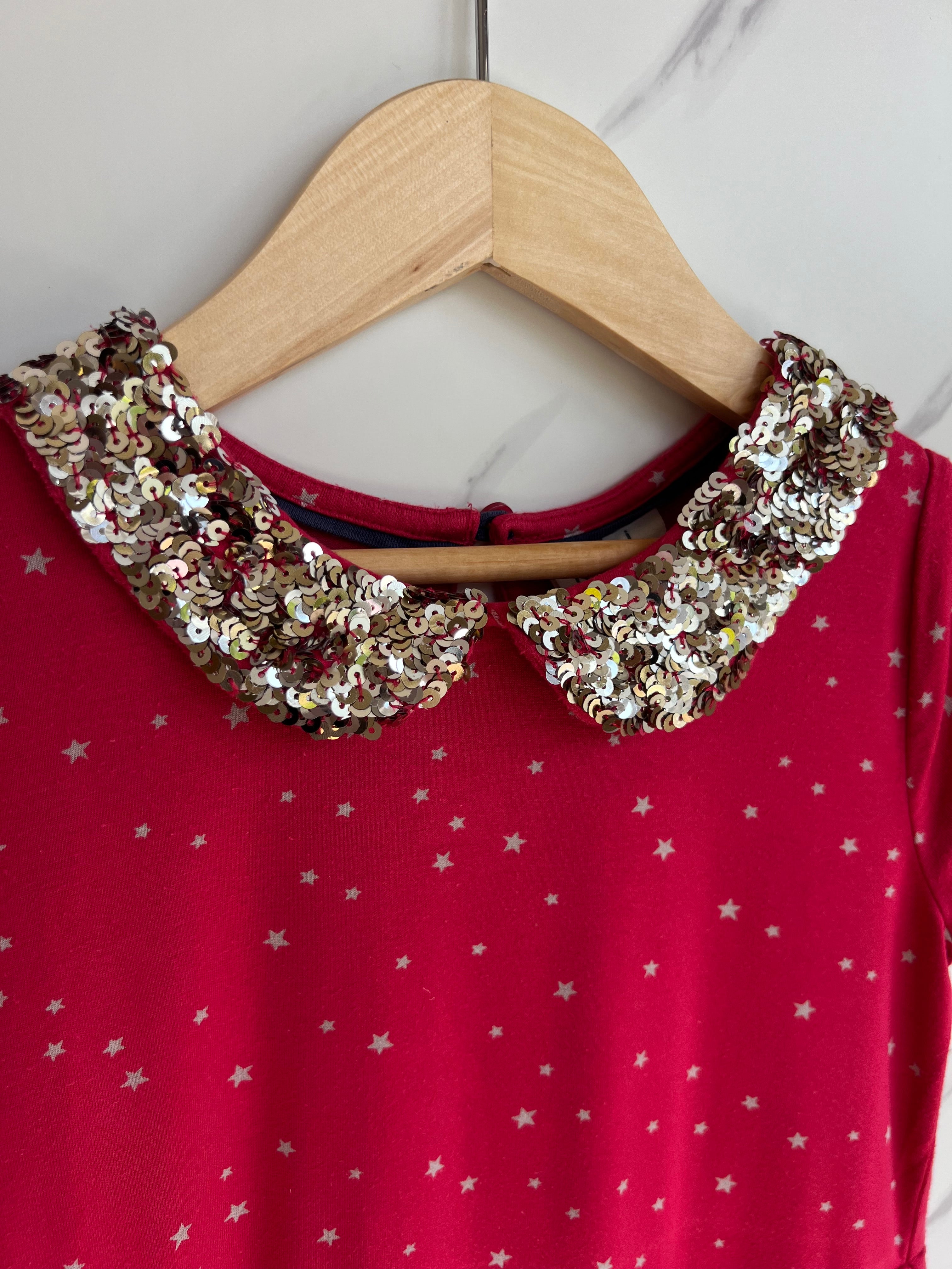 Boden Sequinned Collar Dress Age 5-6 Years