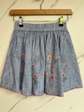 Fatface Floral Embroidered Pinstripe Skirt Age 8-9 Years