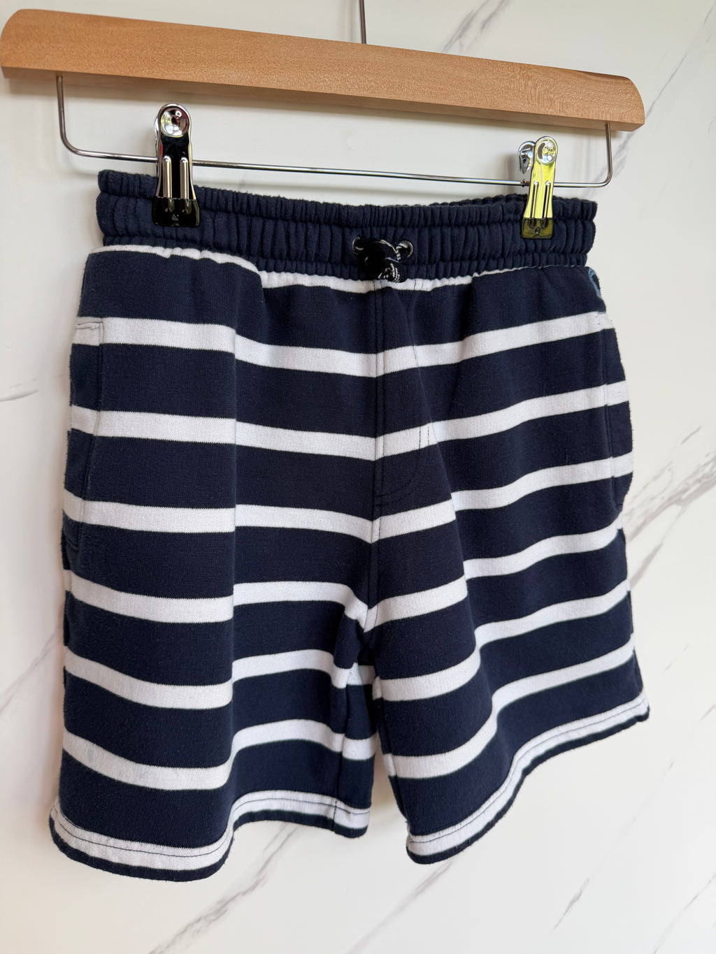 Joules Navy & White Striped Shorts Age 8 Years