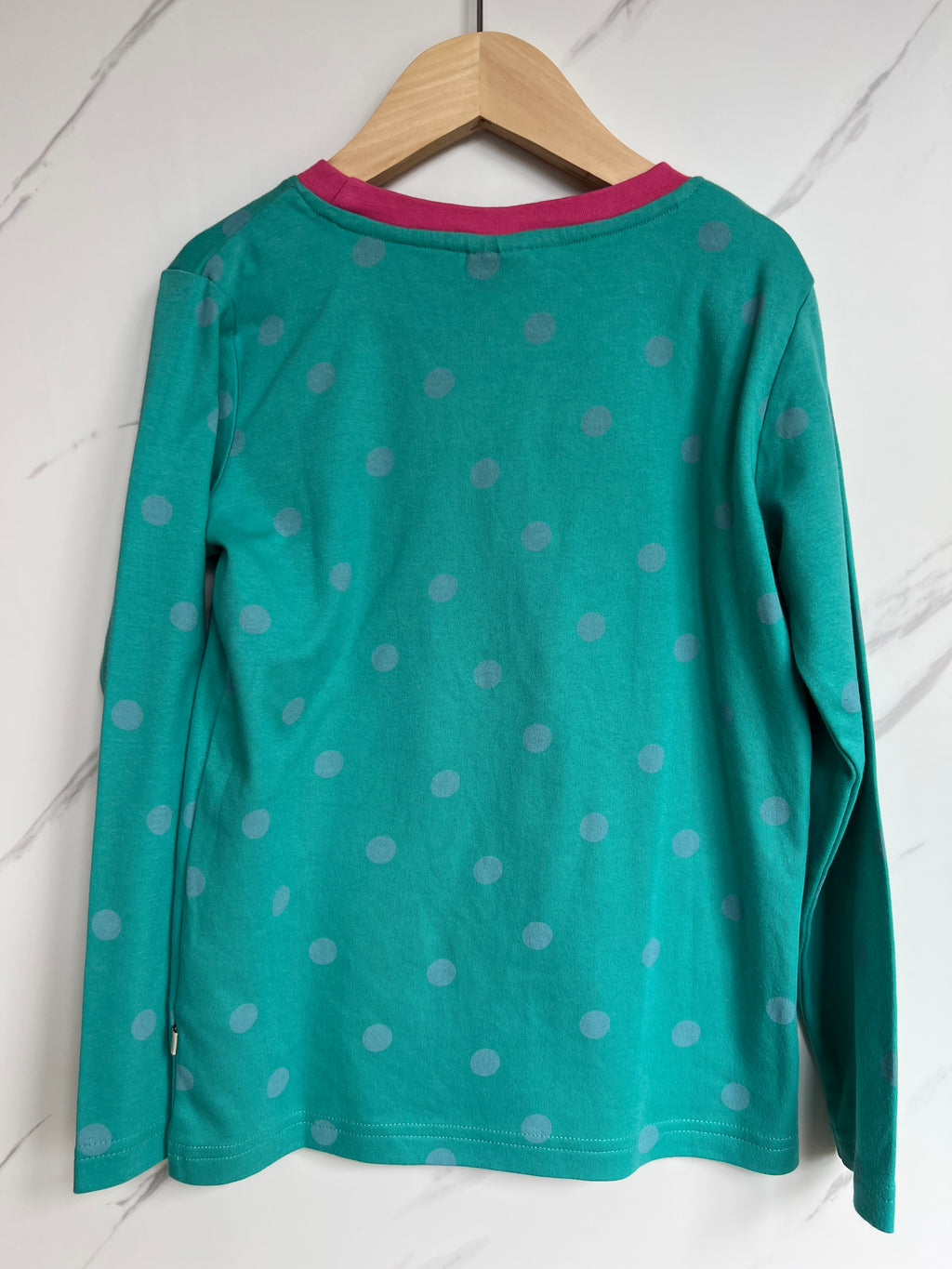 Frugi Green Biker Girl Long-Sleeved Top Age 7-8 Years