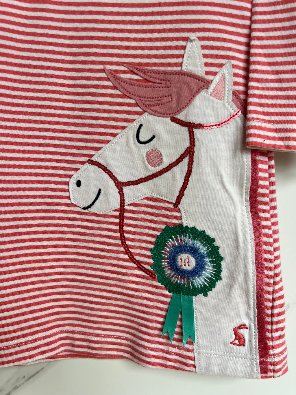 Joules Red Striped Horse Show Dress Age 4 Years