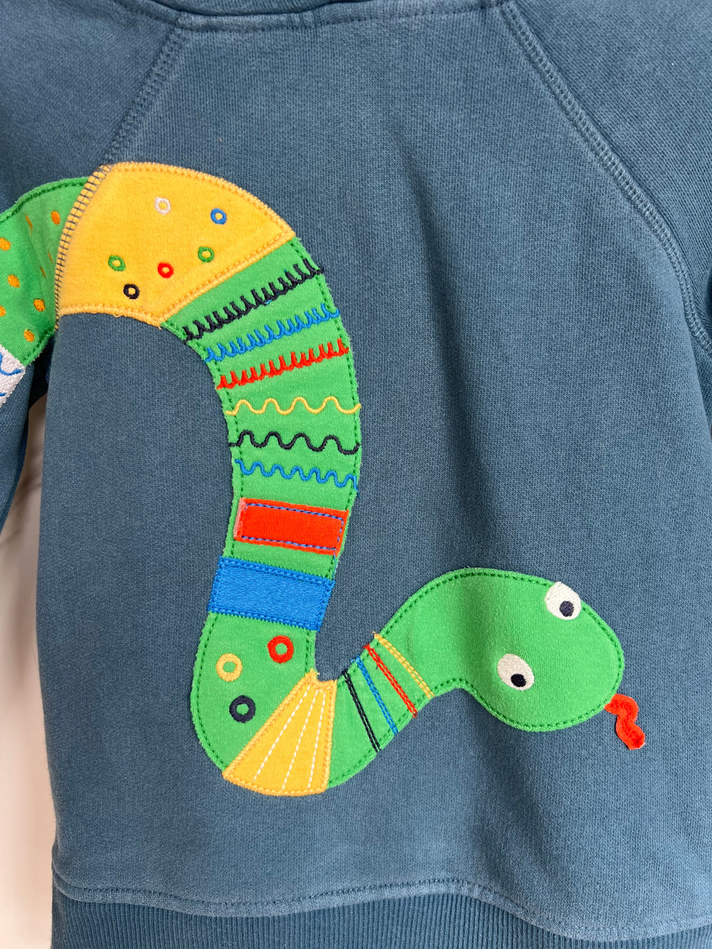 Frugi Blue Snake Hooded Jumper Age 2-3 Years