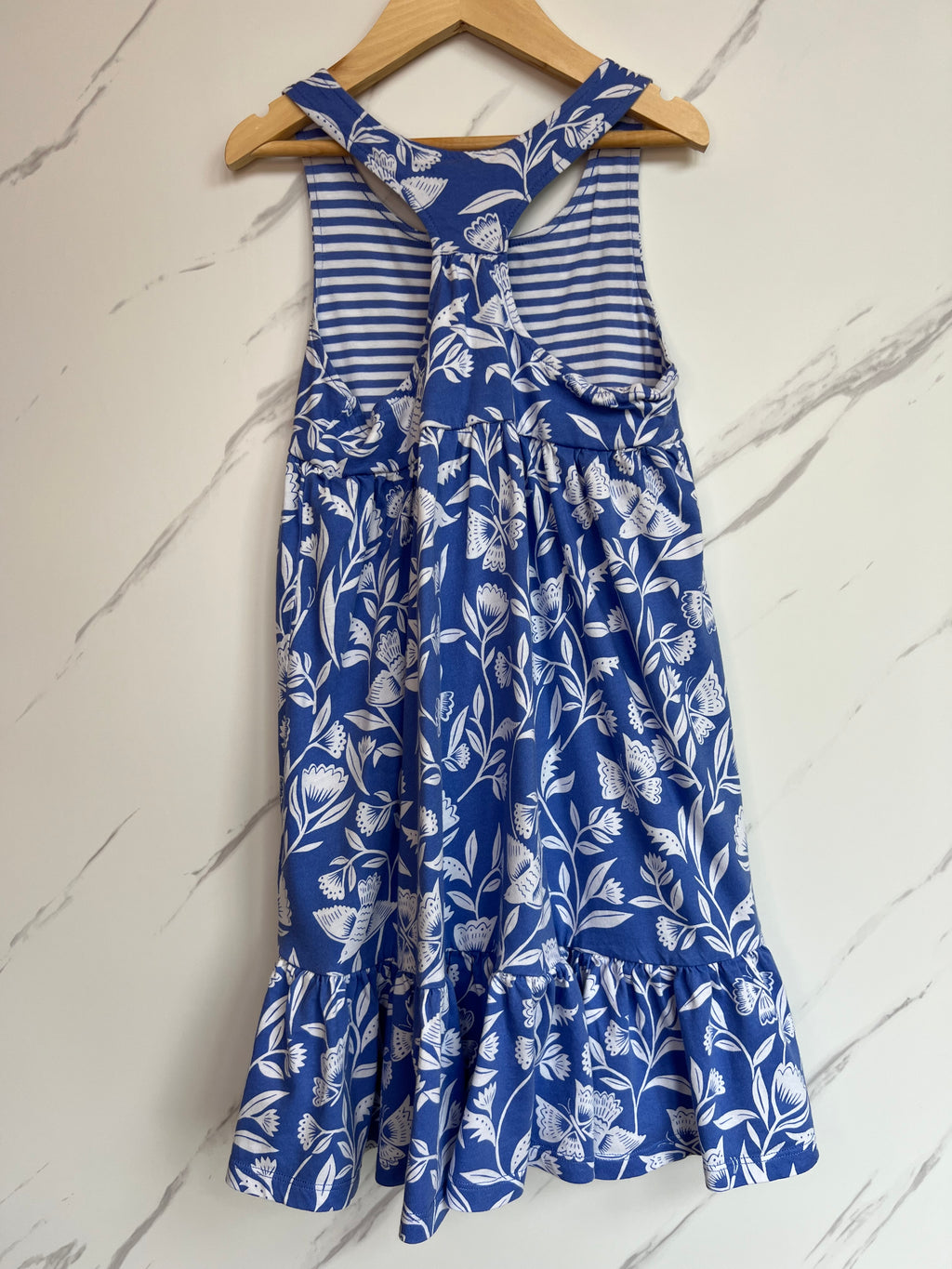 Joules Blue & White Floral Sleeveless Dress Age 7 Years