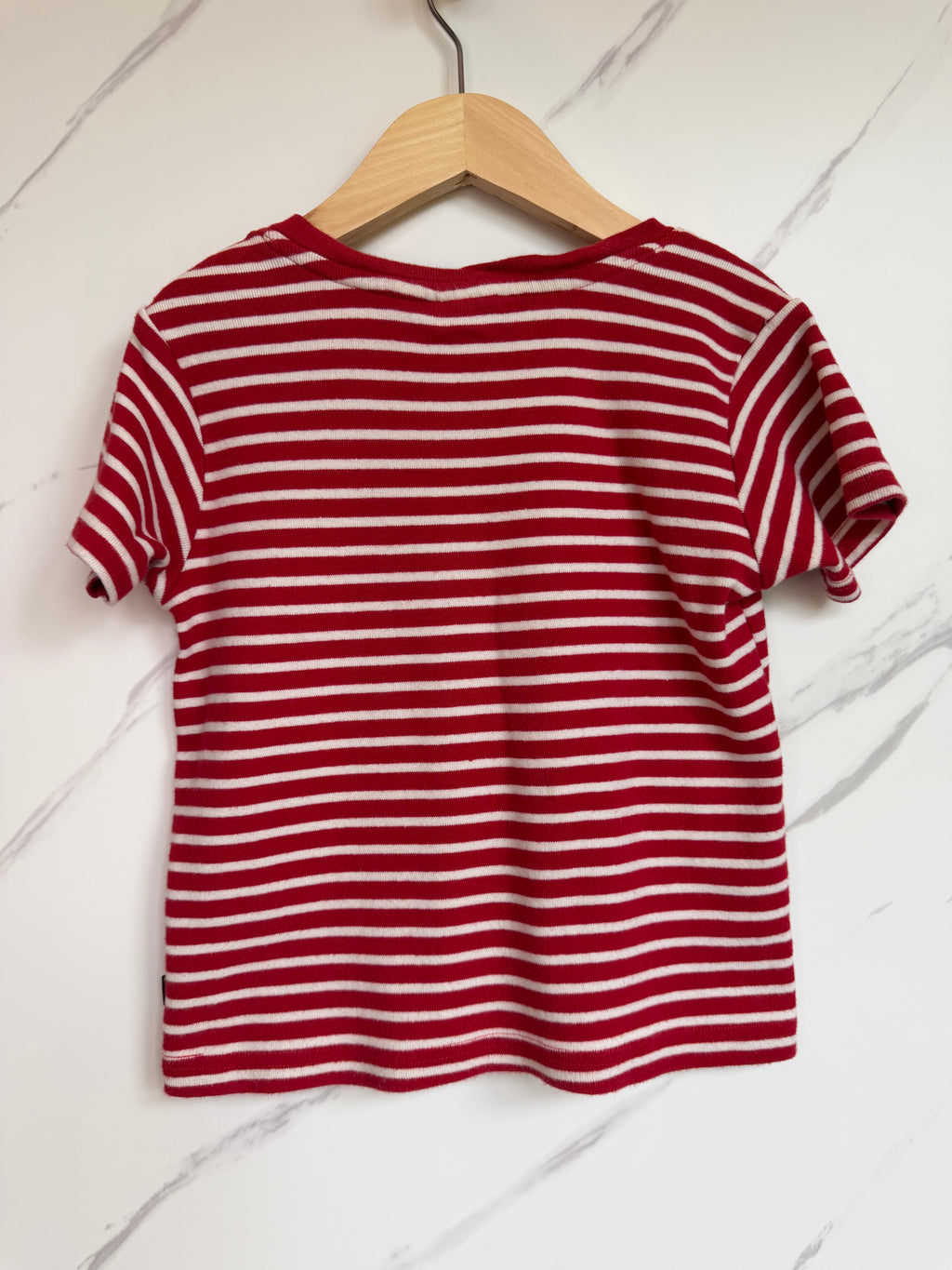 JoJo Maman Bebe Red & White Striped T-Shirt Age 3-4 Years