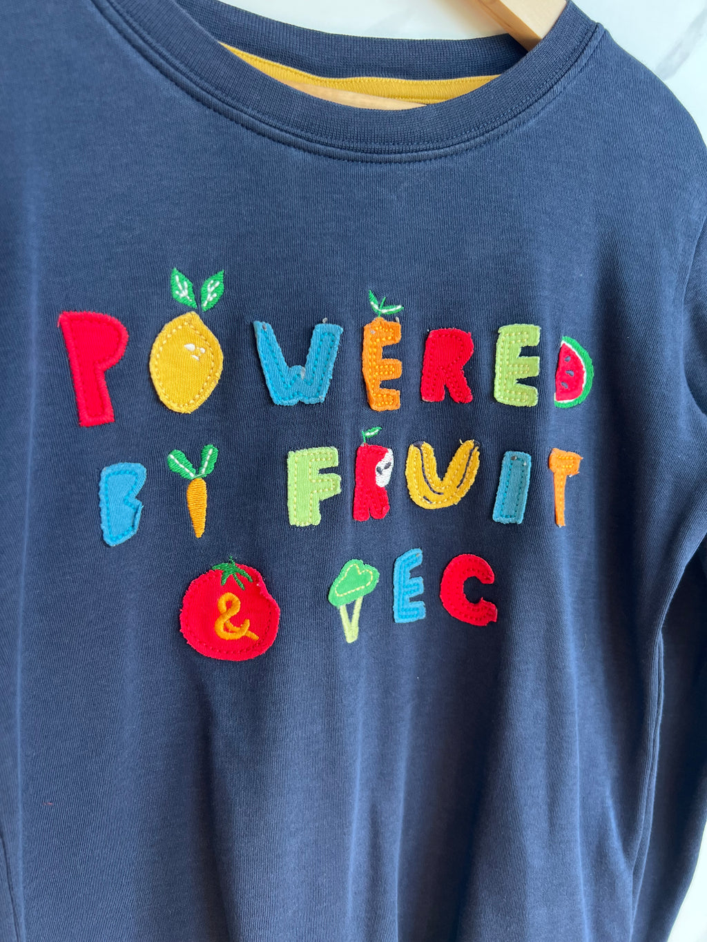 Frugi "Powered By Fruit & Veg) Long-Sleeved T-shirt Age 6-7 Years