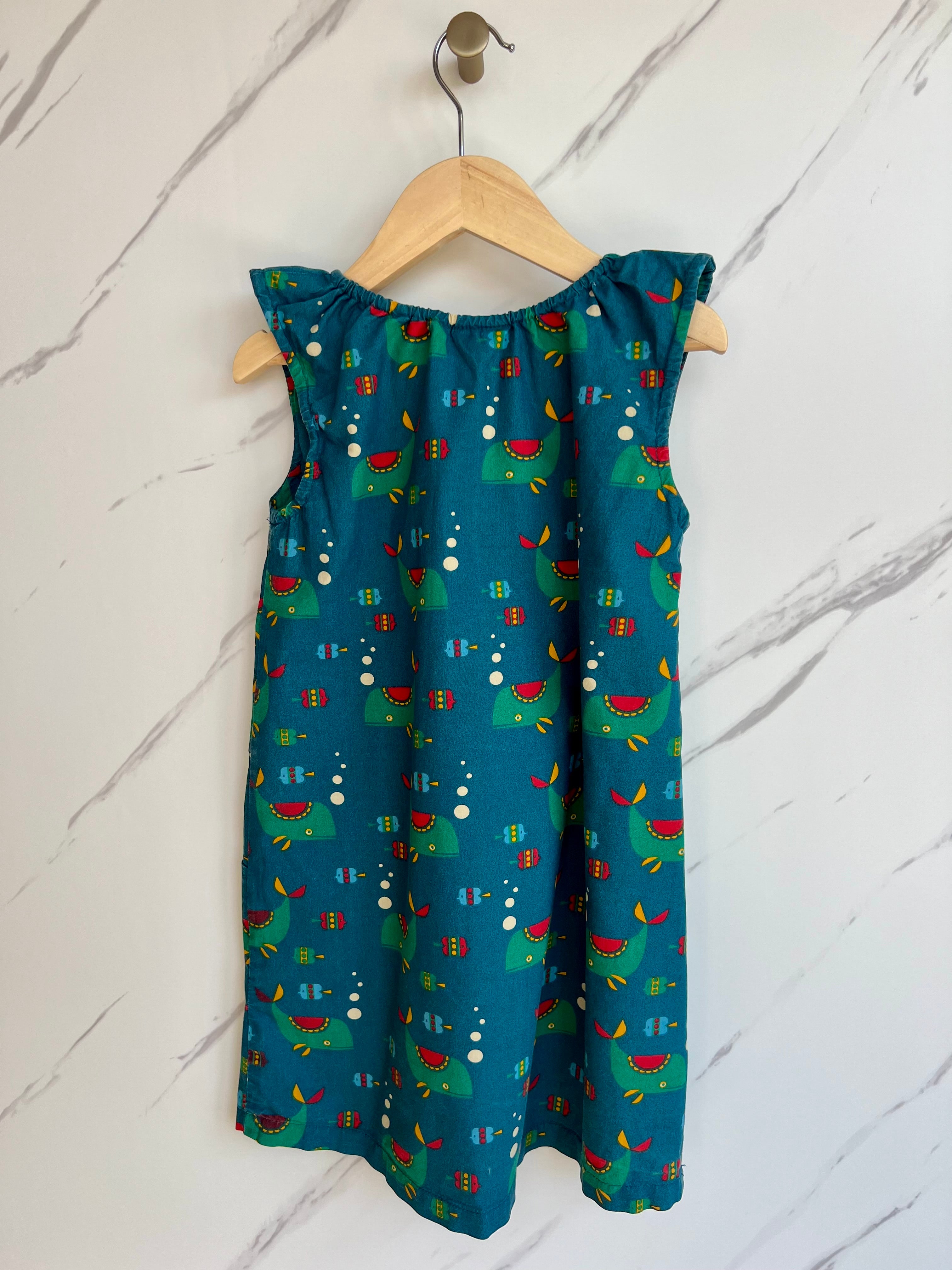 Little Green Radicals Blue Whale Tunic Dress Age 5-6 years