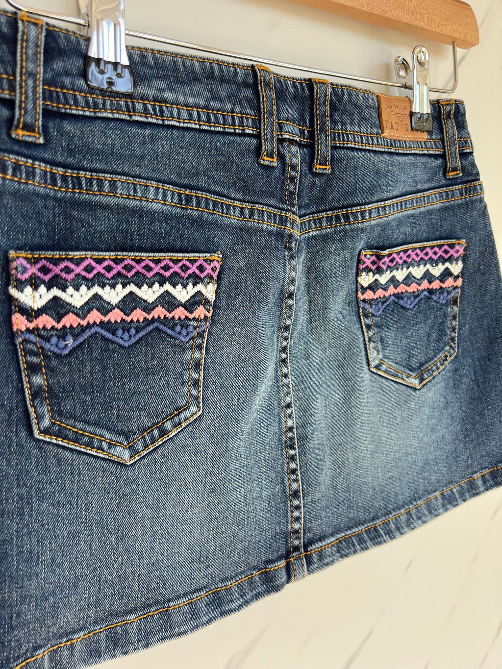 Fatface Embroidered Denim Skirt Age 8-9 Years
