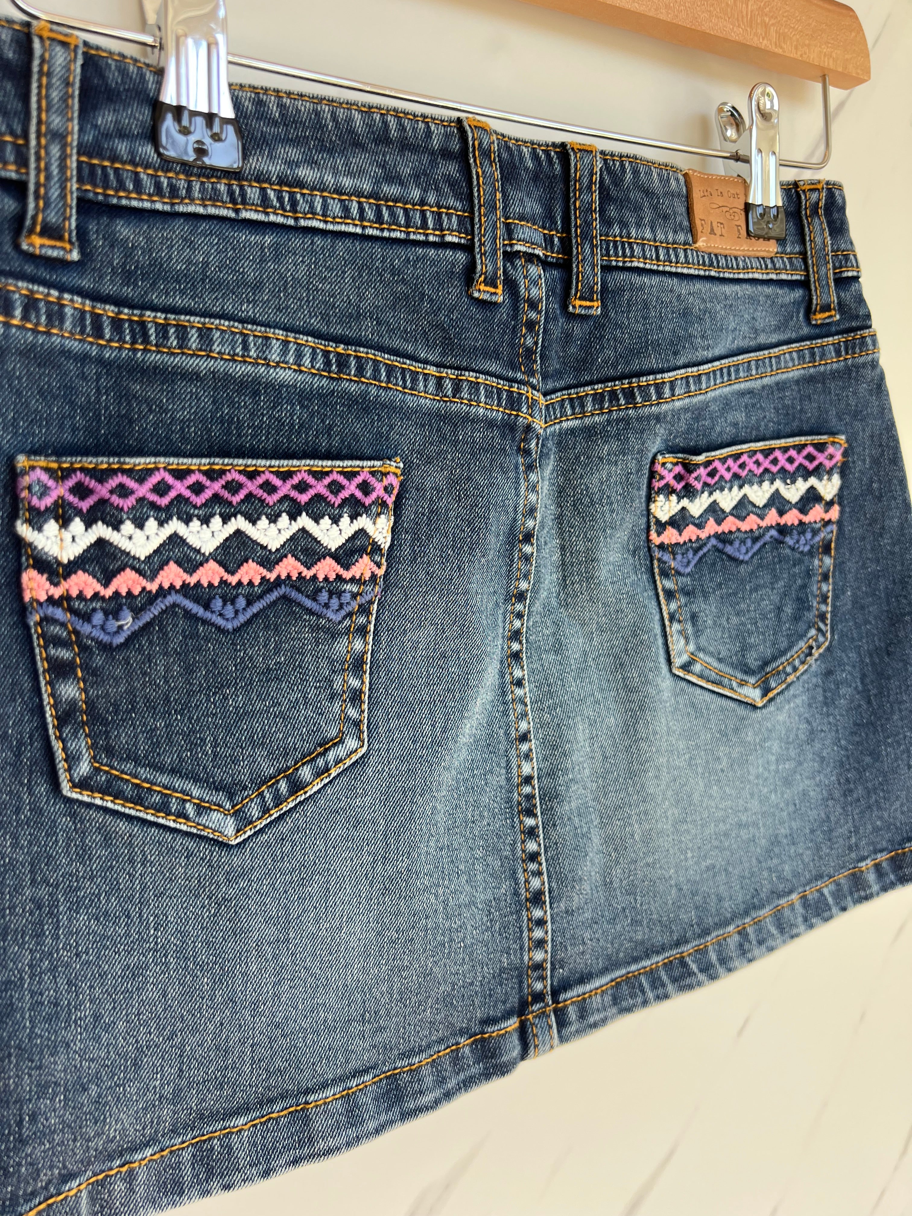 Fatface Embroidered Denim Skirt Age 8-9 Years