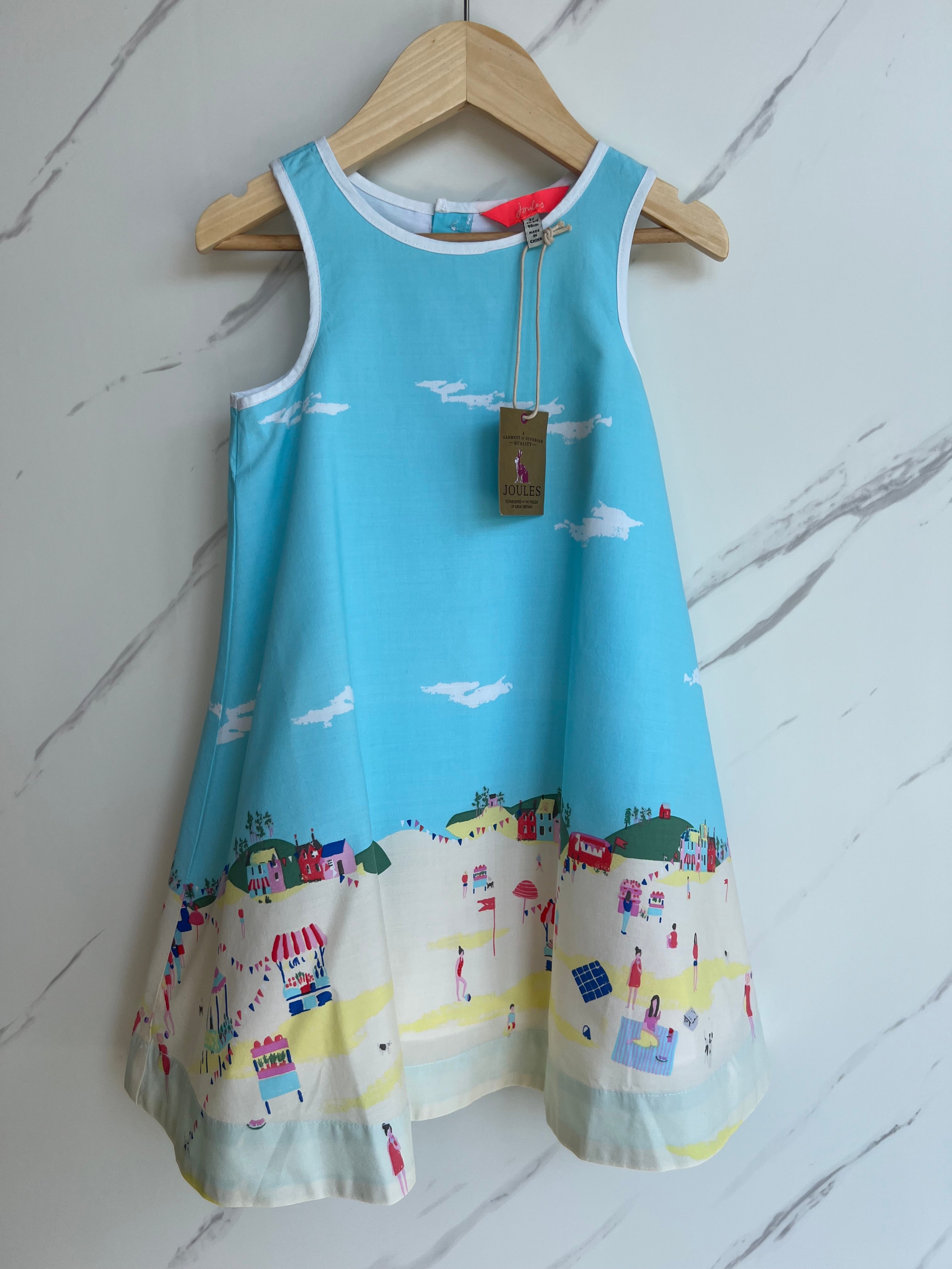 Joules Beach Scene A-Line Dress (Generous) Age 3 Years