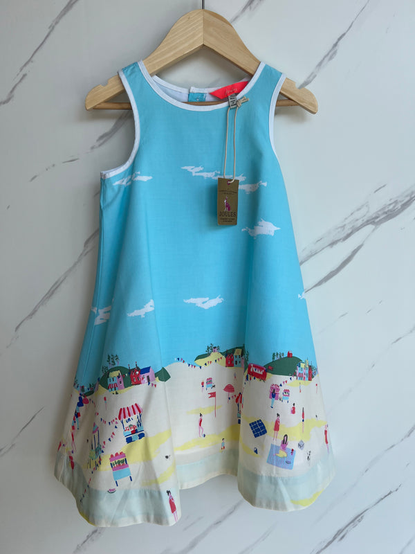 Joules Beach Scene A-Line Dress (Generous) Age 3 Years
