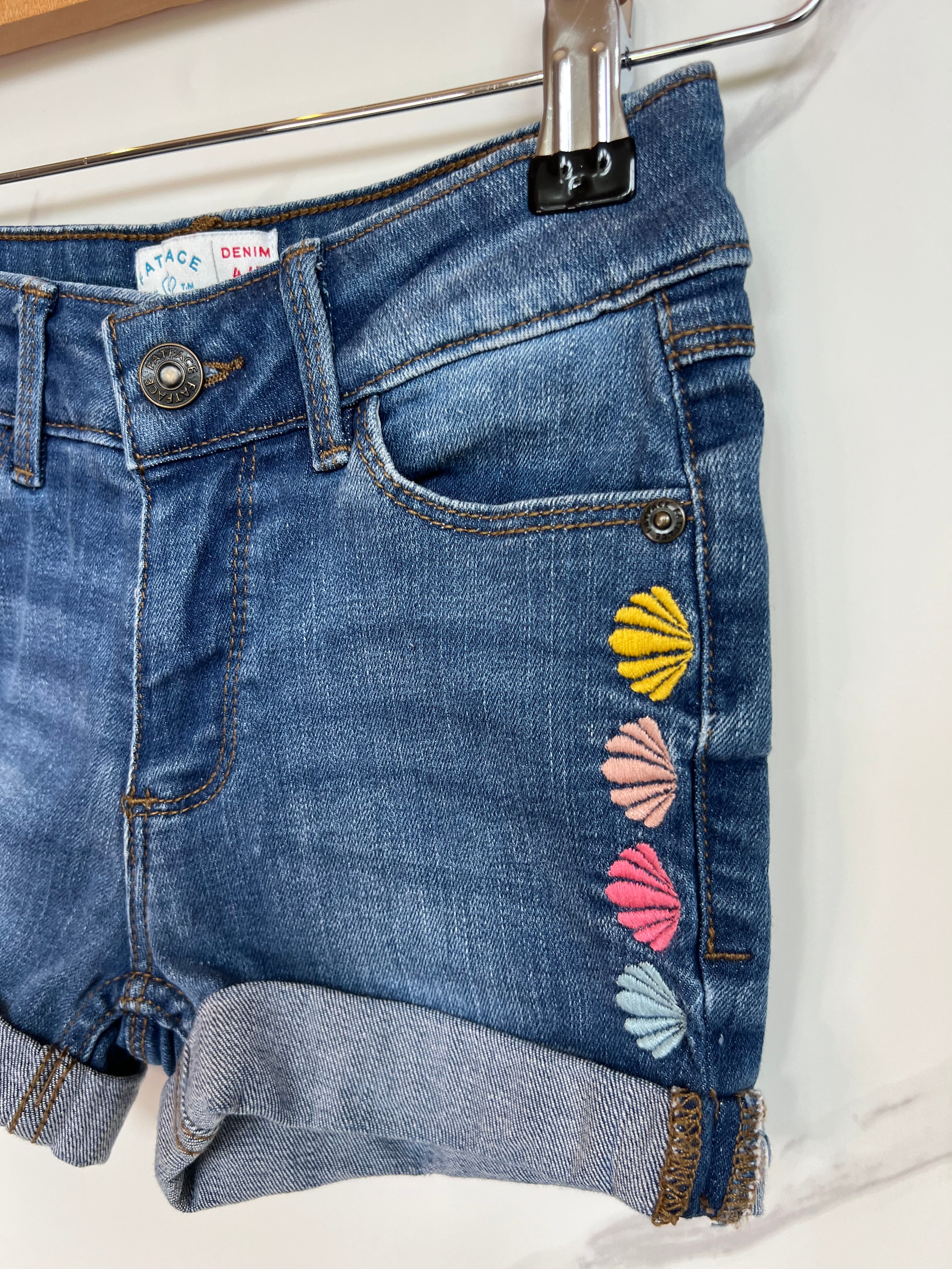 Fatface Embroidered Denim Shorts Age 4-5 Years