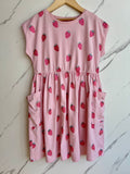 John Lewis Pink Strawberries Jersey Dress Age 9 Years