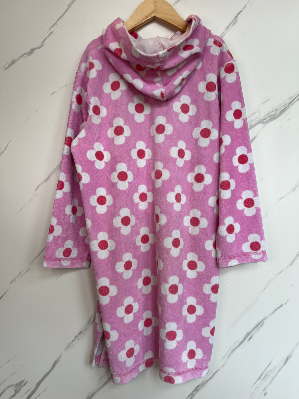 Boden Pink Floral Towelling Swim Hoodie Age 9-10 Years