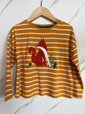 Frugi Mustard Striped Fox Long-Sleeved Top Age 4-5 Years