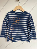 Kite Navy Striped Dino Long-Sleeved Top Age 5 Years