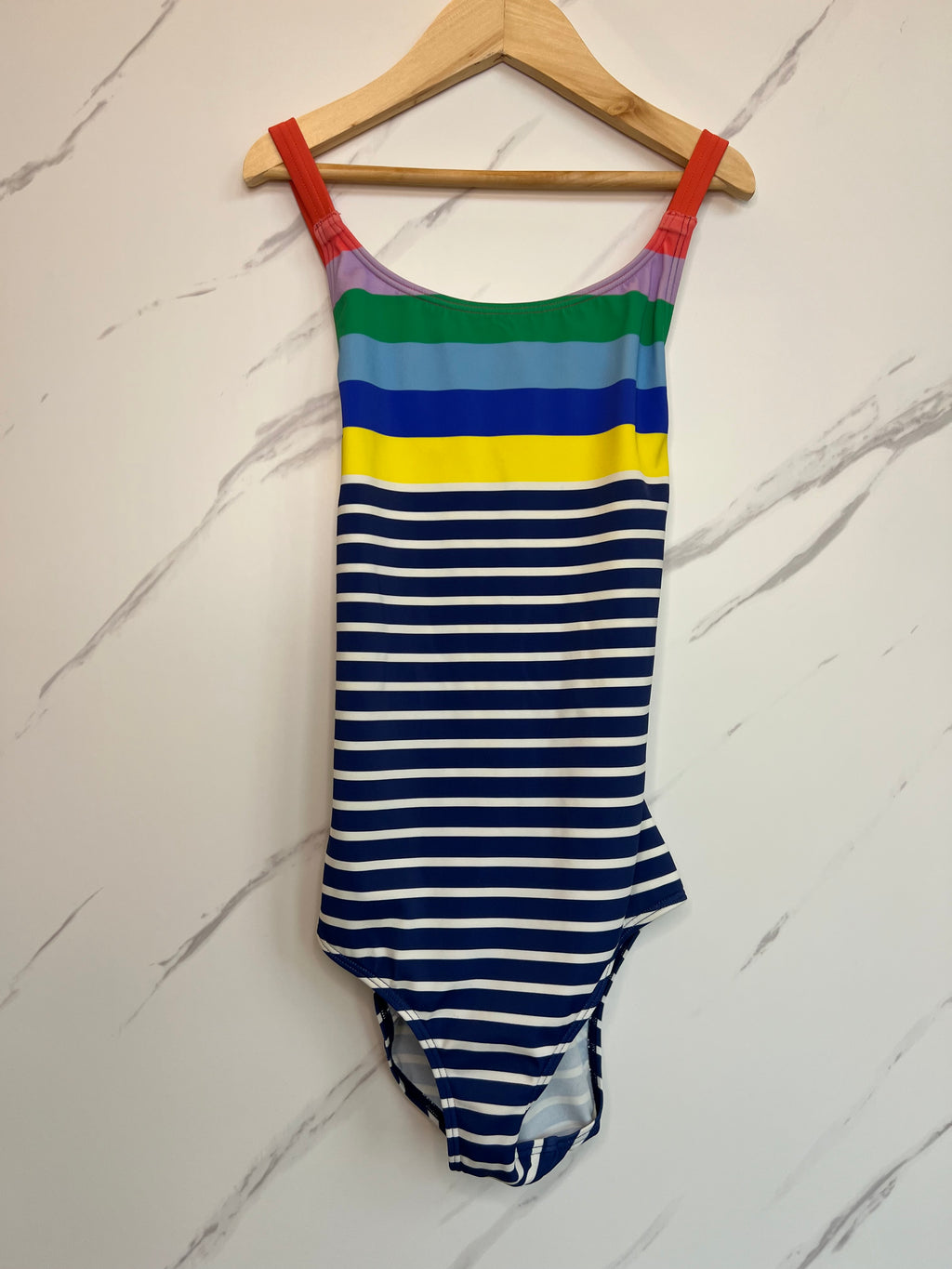 Boden Rainbow Striped Swimming Costume Age 11-12 Years