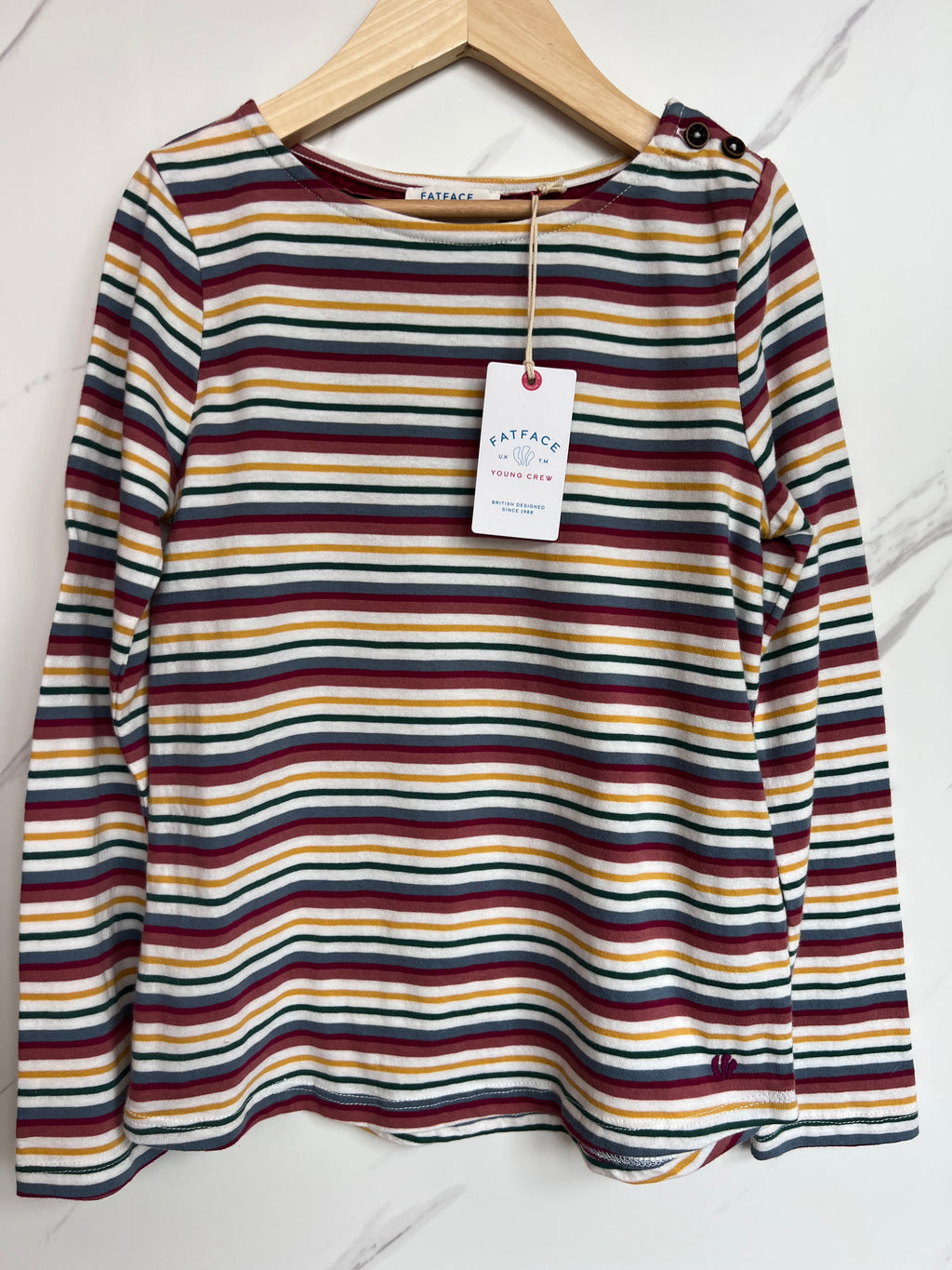FatFace Striped Long-Sleeved Top Age 8-9 Years