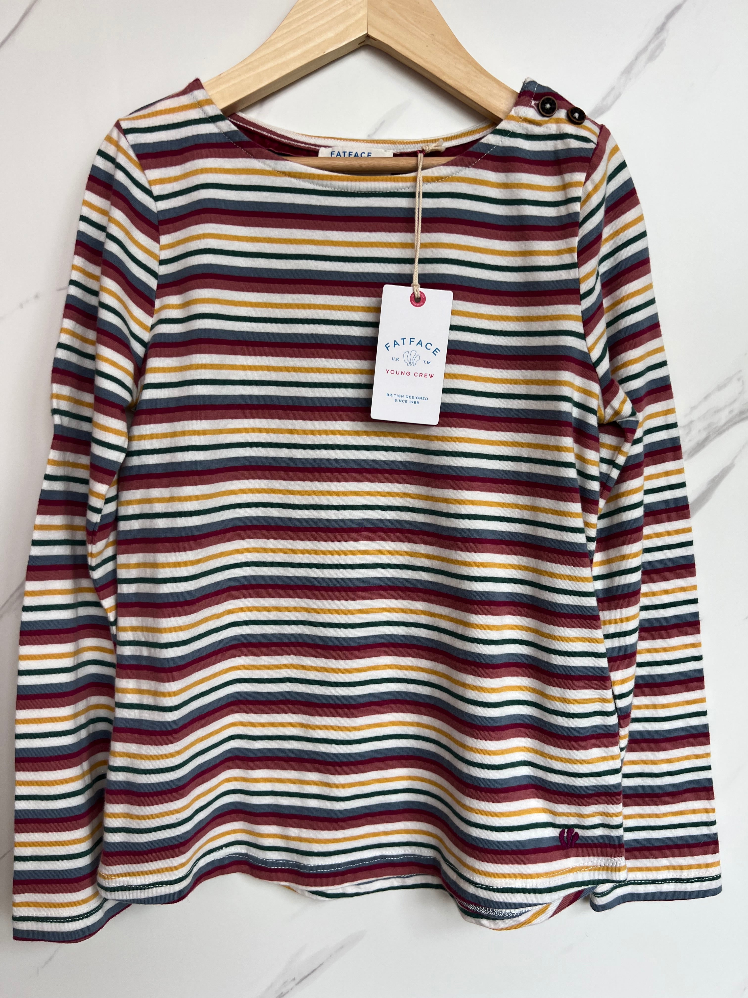 FatFace Striped Long-Sleeved Top Age 8-9 Years