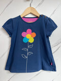 Kite Navy Flower T-Shirt Age 5 Years