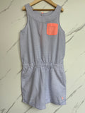 Joules White & Blue Fine-Striped Playsuit Age 9-10 Years