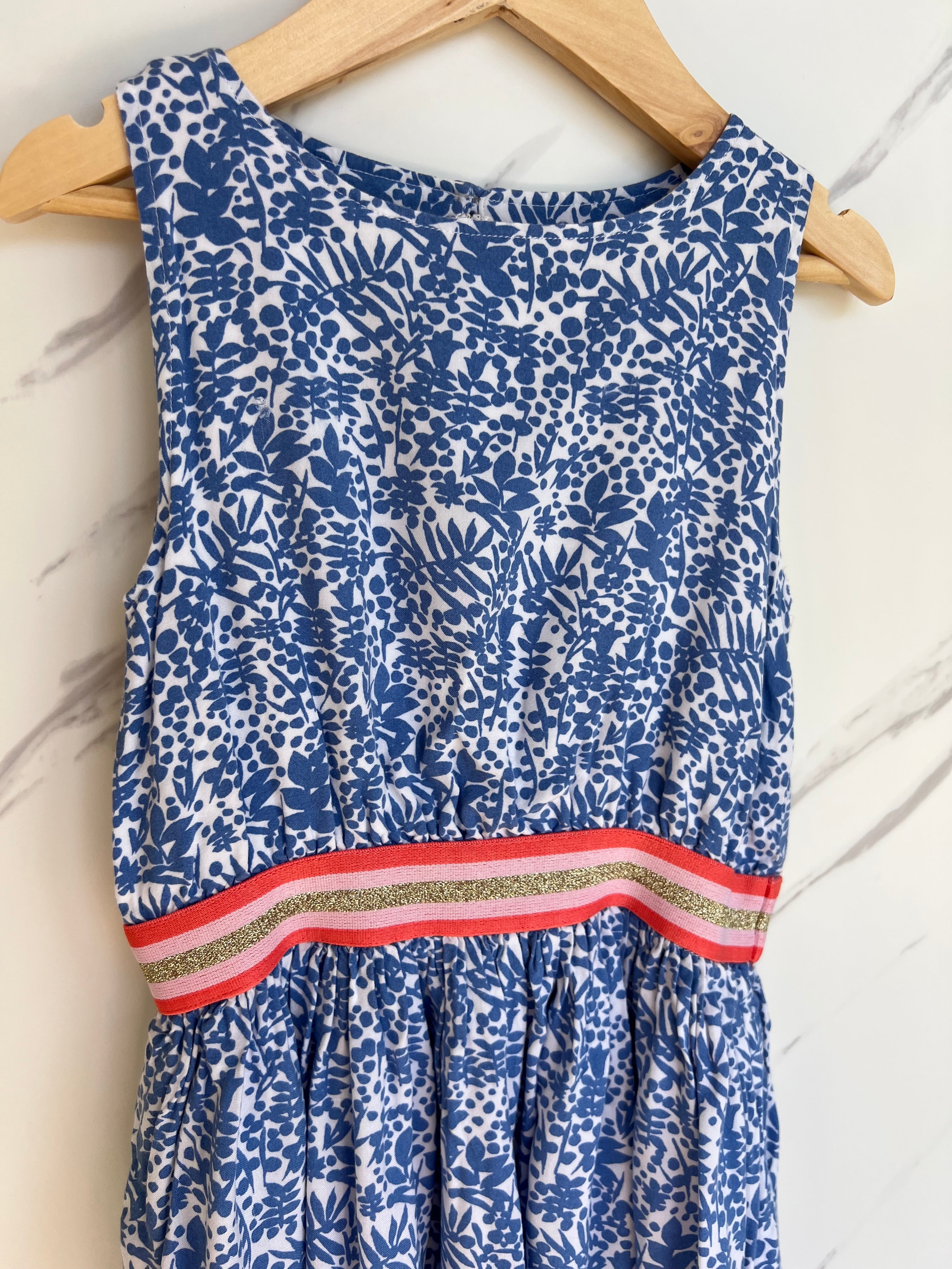 Boden Leaf-Print Summer Dress Age 6-7 Years