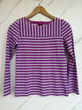 Joules Purple & White Breton Striped Long-Sleeved Top Age 11-12 Years
